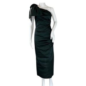 Veronica beard Beis dark emerald green silk dress